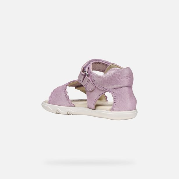 Růžové dívčí barefoot sandály Geox Sandal Steppieup