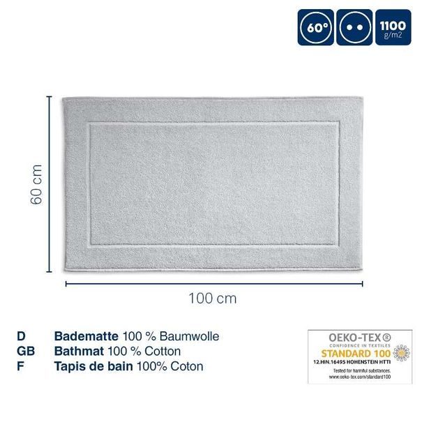 KELA Koupelnová předložka Ladessa Ladessa 100x60 cm bavlna stříbrnošedá KL-23486