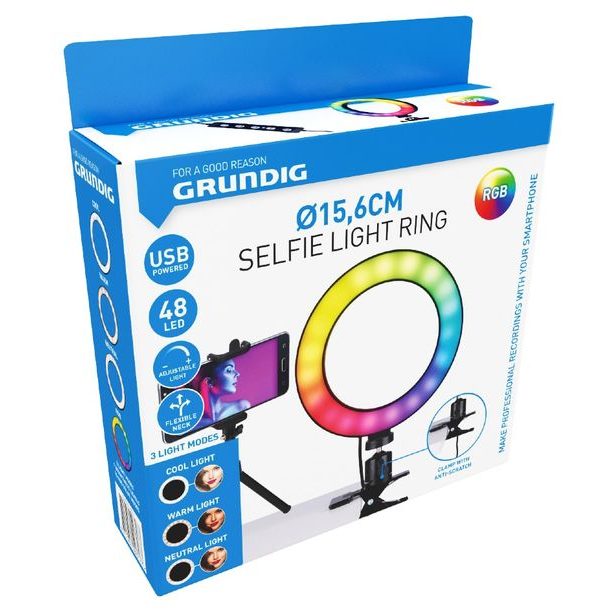 GRUNDIG Kruhové světlo RING LIGHT 48 LED RGB ED-249617
