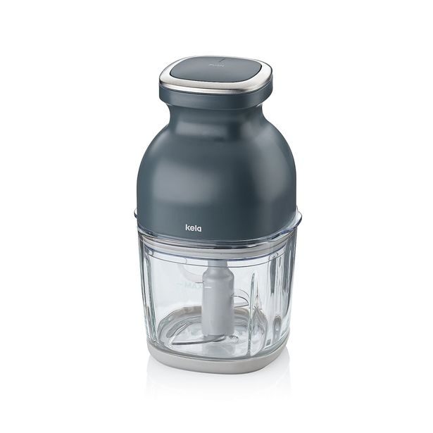 KELA Elektrický sekáček sklo tmavě 0,8l 12,5 x 12 x 22,5 cm šedá KL-10130