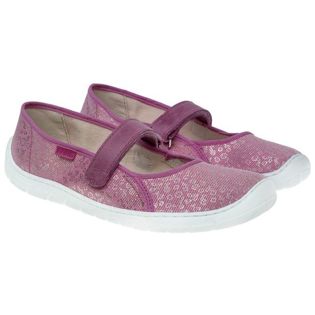 FARE BARE dívčí balerínky, papuče na suchý zip - Růžové