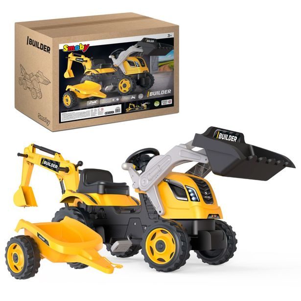 Šlapací traktor Builder Max s bagrem a vozíkem