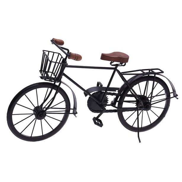 HOMESTYLING Dekorace stojící BICYKL 47 cm černá s košíkem KO-A78100010kosi