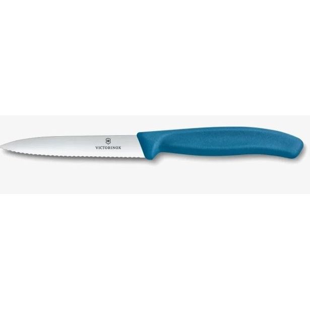 nůž 10cm loupací, vlnitý, špičatý MODRÝ, VICTORINOX