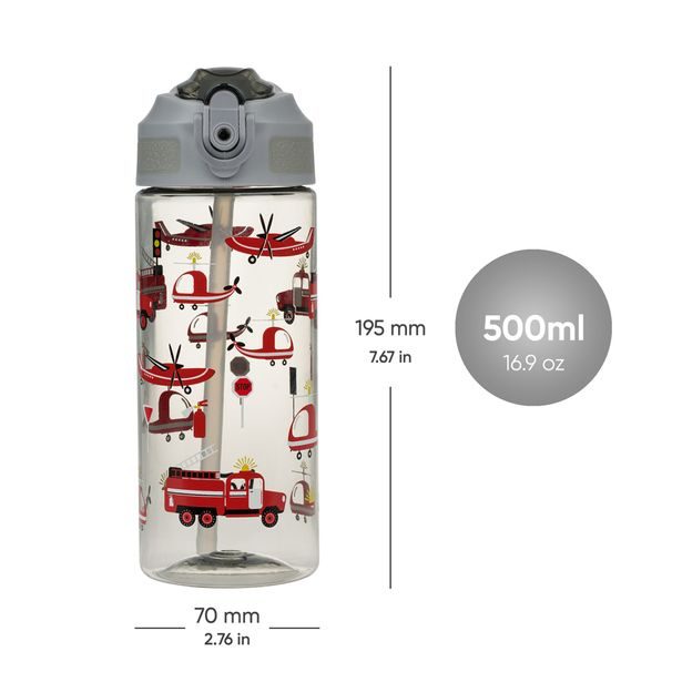 BAAGL Tritanová láhev na pití s brčkem Záchranáři 500 ml