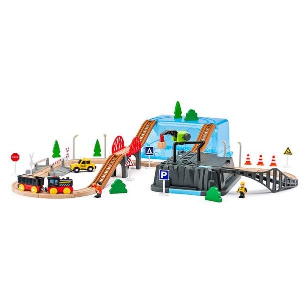 WOODY Vláčkodráha v boxu – Důlní souprava, 54ks