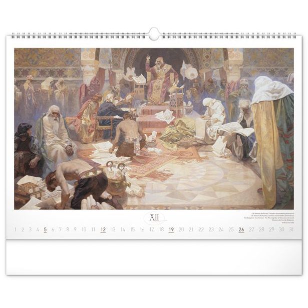 NOTIQUE Nástěnný kalendář Slovanská epopej – Alfons Mucha 2027, 48 x 33 cm