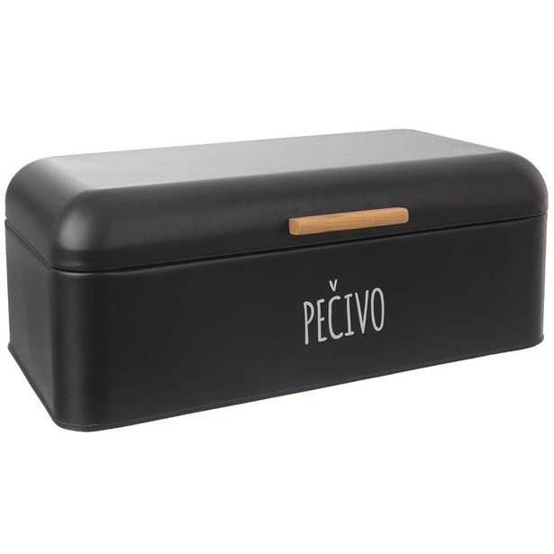 chlebovka 42x24x16,5cm, PEČIVO, BLACK, plech/bambus