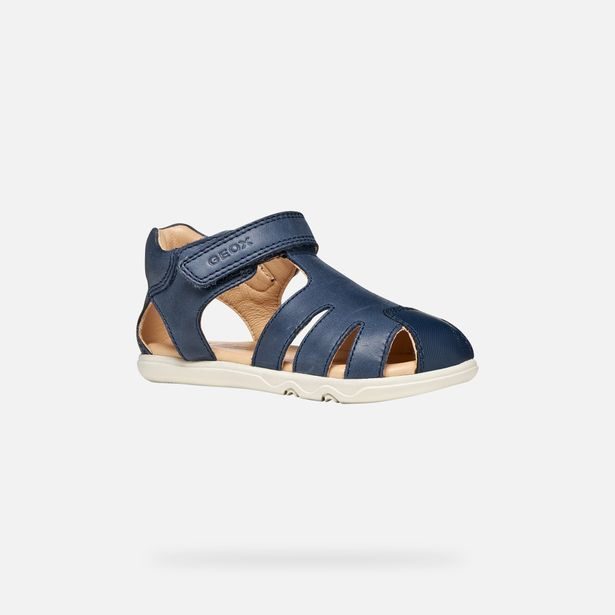 Tmavě modré chlapecké barefoot sandály Geox Sandal Steppieup B