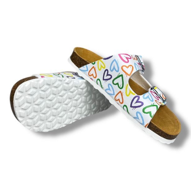 Dívčí pantofle LICO Bioline Heart weiss