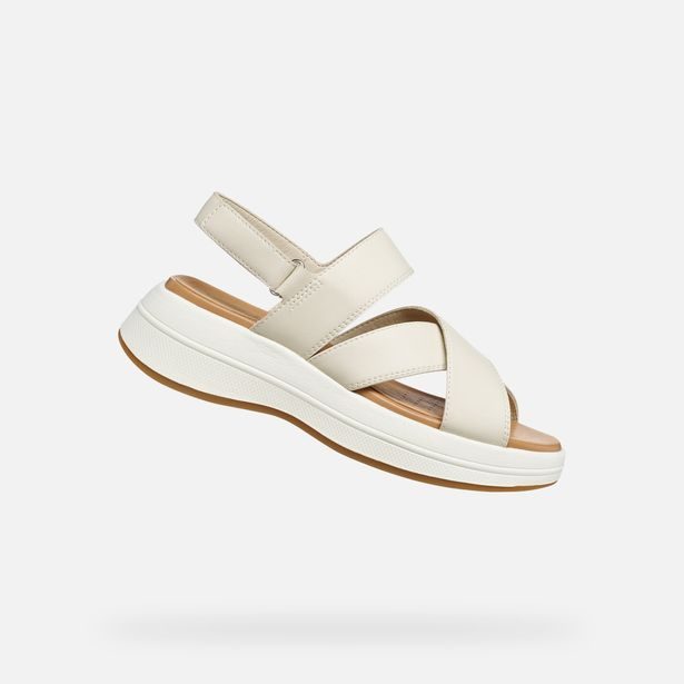 Krémové dámské sandály Geox Spherica Ecub-3 S