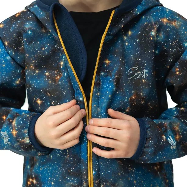 ESITO Dětská softshellová bunda DUO Galaxie - modrá / 92
