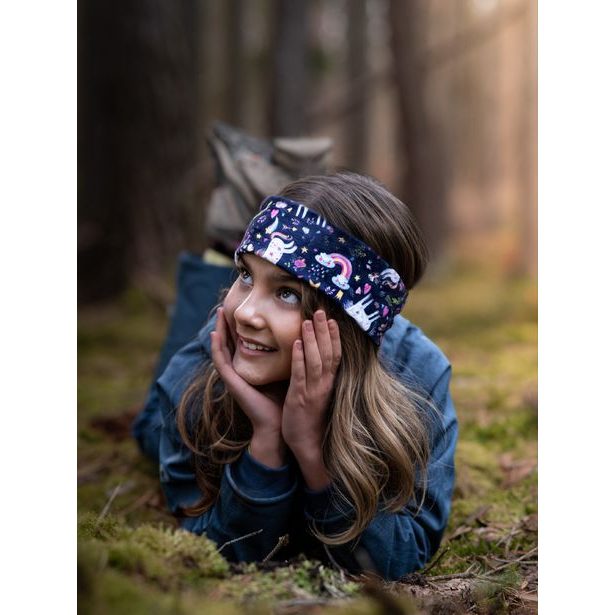 Unuo, Dětská čelenka fleecová Elise, Jednorožci