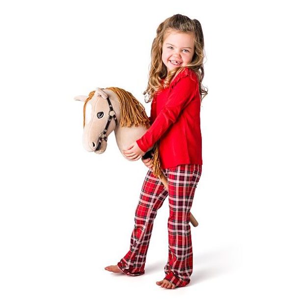 FAUNICA Hobby horse Gracia, béžová klisna na tyči, provázková hříva