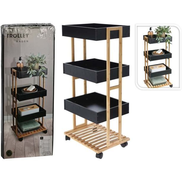 EXCELLENT HOUSEWARE Pojízdný regál do koupelny 4 police 88 cm KO-KR8000040