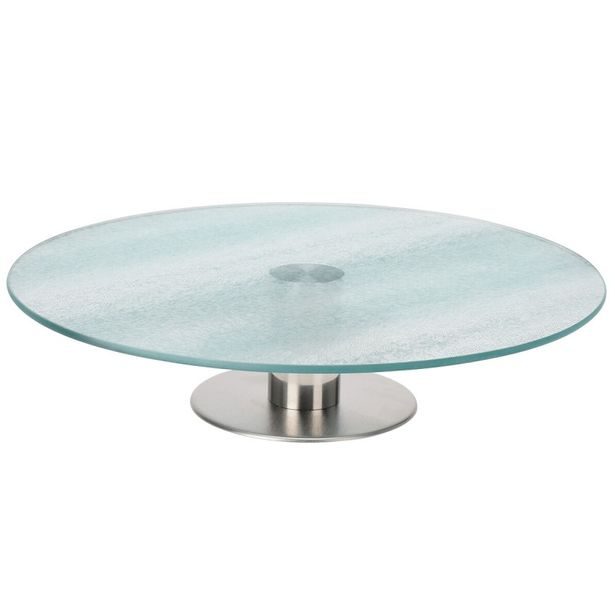 EXCELLENT HOUSEWARE Podnos na dort servírovací sklo mléčné 30 cm KO-101001040