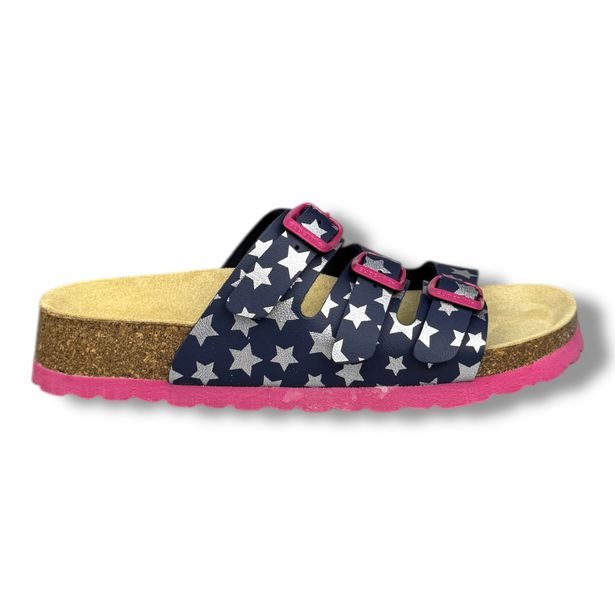 Superfit 0-800113-8400 – dívčí pantofle modré se stříbrnými hvězdičkami