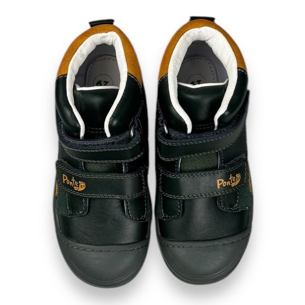 Dětské kožené boty, Ponte20 - Tmavě zelené