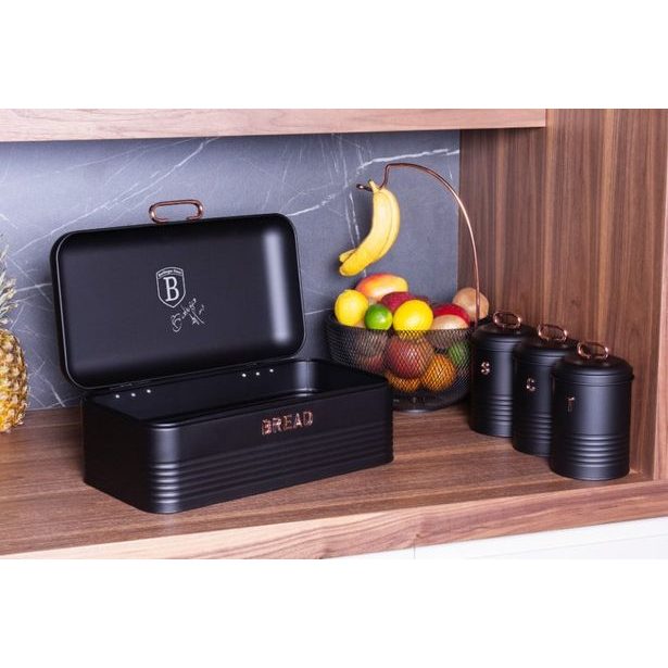 BERLINGERHAUS Chlebovka a dóza na potraviny sada 4 ks Black Rose Collection BH-6753