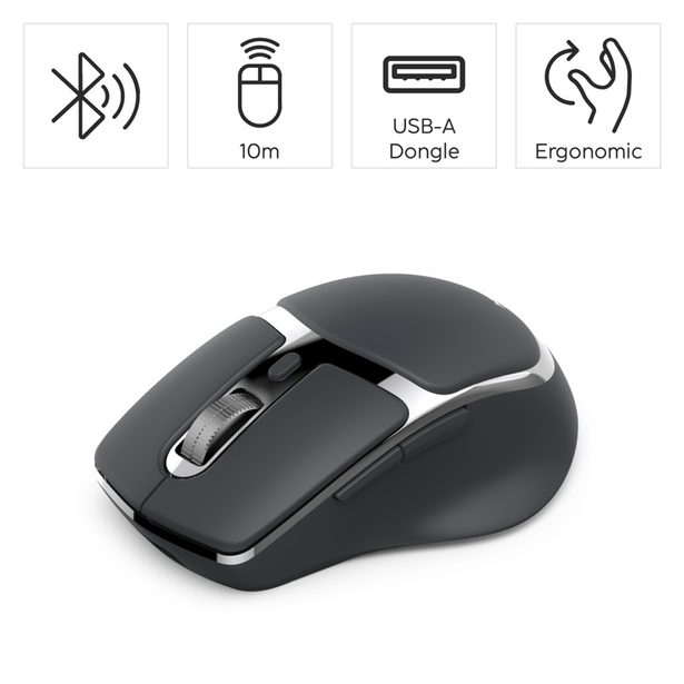 Hama bezdrátová Multi Device myš WM-800, nabíjecí, tichá, šedá