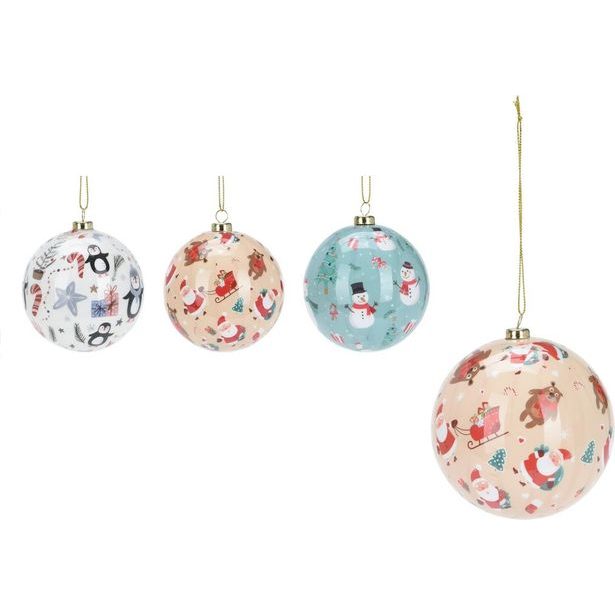 koule d 8cm, vánoční motivy, 3druhy