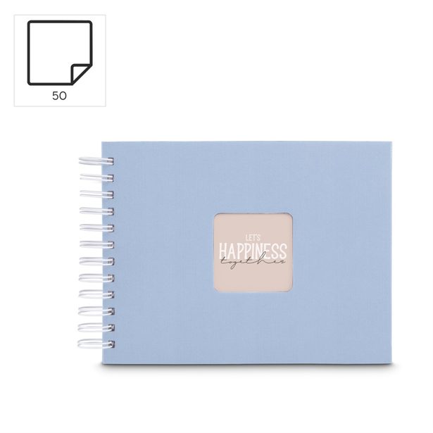 Hama album klasické spirálové FINE ART 24x17 cm, 50 stran, lagoon, bílé listy