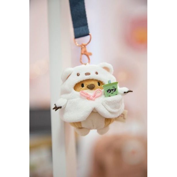 NICI NICI plyš MyMochi Pejsek Hiro 8cm v kostýmu ledního medvěda a bubble tea,set dár. bal. 8,5x6,5x10cm