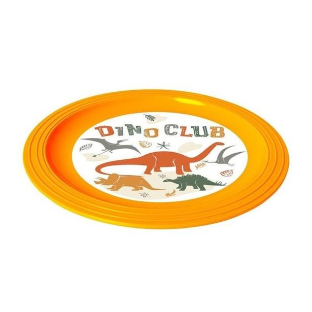 talíř d22cm DINO CLUB, oranž, mělký dětský, plast