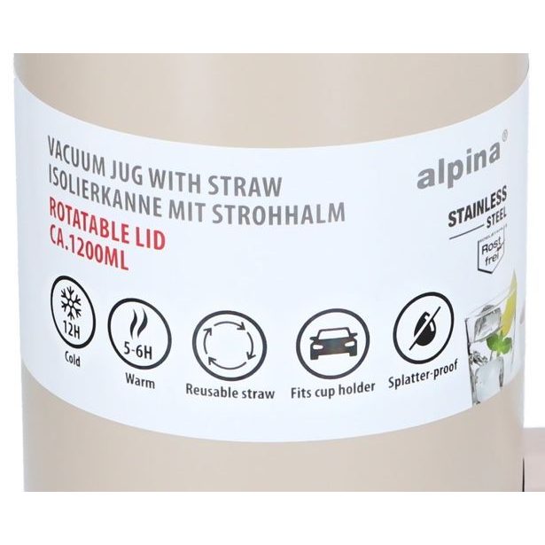 ALPINA Termohrnek dvoustěnný z nerezové oceli 1,2 l béžová ED-227090bezo