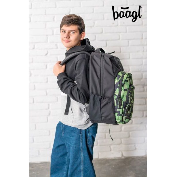 BAAGL 3 SET Coolmate Green: batoh, penál, sáček