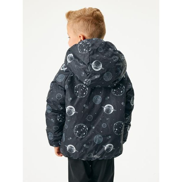 Unuo Dětská oboustranná bunda Duo, Kobaltová, Planety