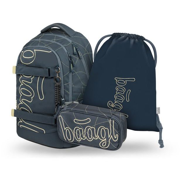 BAAGL SET 3 Skate Max Wave: batoh, penál, sáček GRS