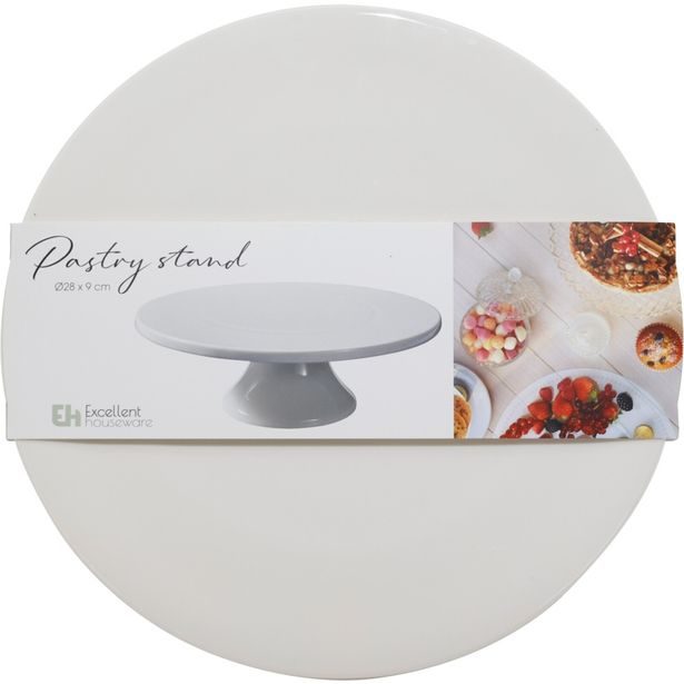 EXCELLENT HOUSEWARE Podnos na dort servírovací porcelán 28 cm bílý KO-210001740