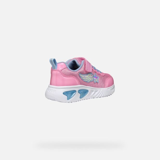 Růžové dívčí svítící tenisky Geox Assister