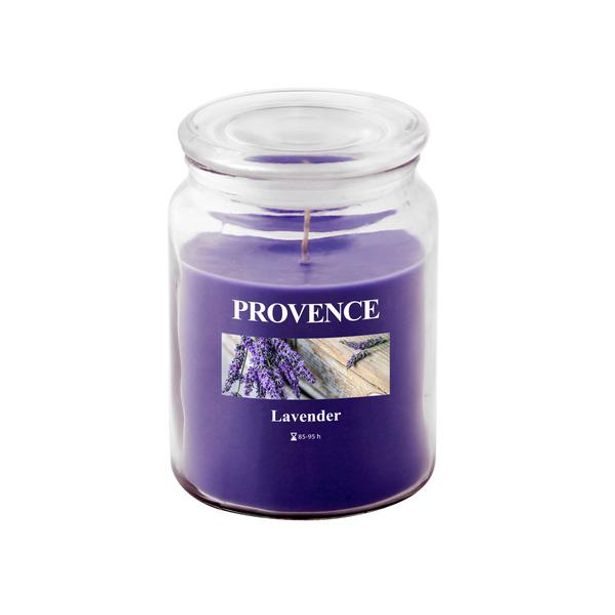 Provence SVÍČKA VE SKLE S VÍČKEM 510G, LEVANDULE_hamashop