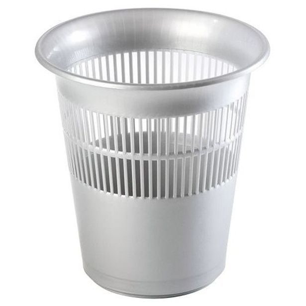koš odp.11l, d29x31cm,stříbrný, kancel,papír, plast