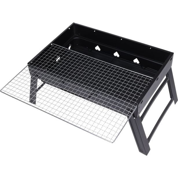 BBQ Gril na dřevěné uhlí skládací 43 x 29 x 23,5 cm černá KO-C83000480