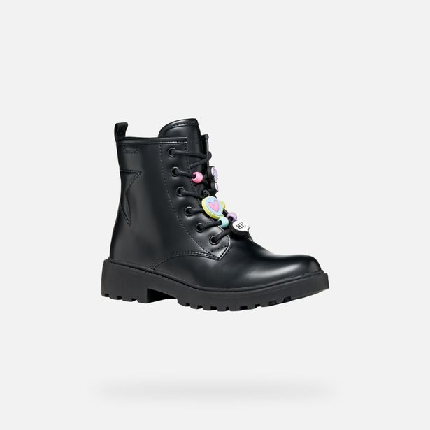 Černá dívčí kotníková obuv Geox Casey