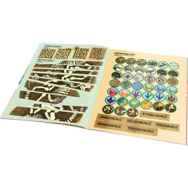 MISE DINOSAUŘI – Pátrej a lušti se samolepkami