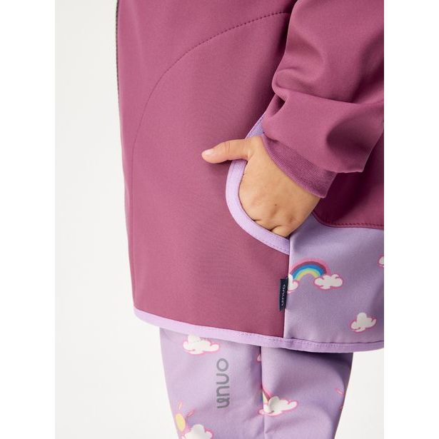 Dětská softshellová bunda s fleecem Basic, Švestková, Duha