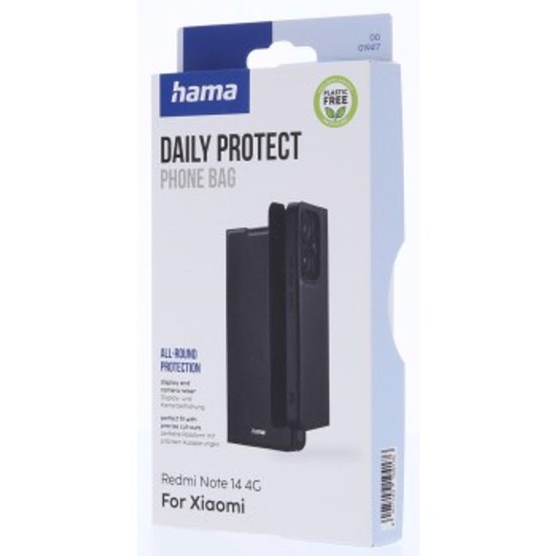 Hama Daily Protect, pouzdro-knížka pro Xiaomi Redmi Note 14 4G, funkce stojanu, černé