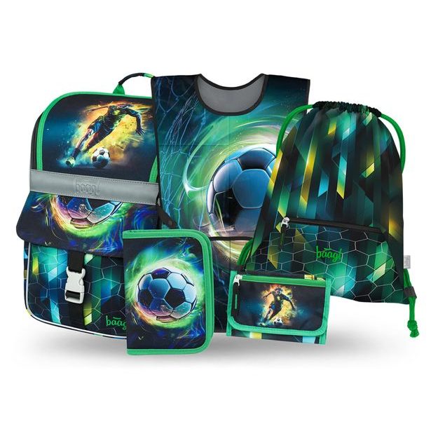 BAAGL SET 5 Zippy Fotbal Hráč: aktovka, penál, sáček, zástěra, peněženka