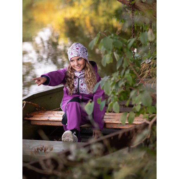 Unuo, Dětské softshellové kalhoty s fleecem Street Strong, Ostružinová