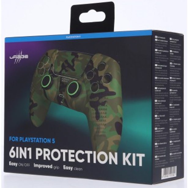uRage set příslušenství 6v1 Camouflage pro ovladač PlayStation 5