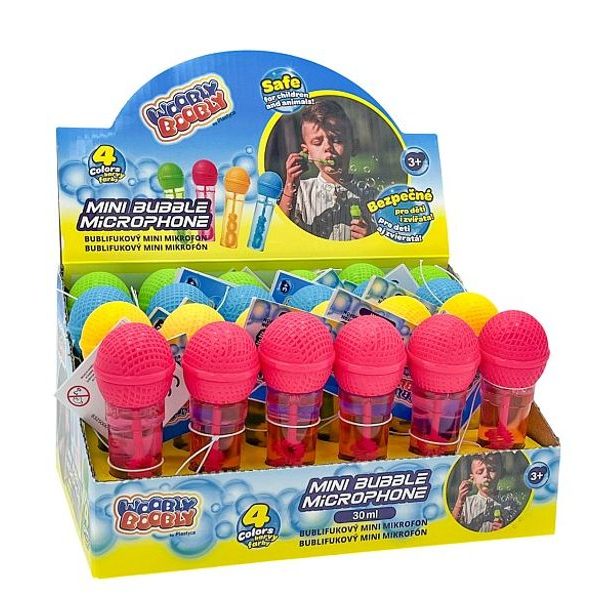 Plastica Bublifuky - Mini bublinkový mikrofon - CDU 24ks, assort