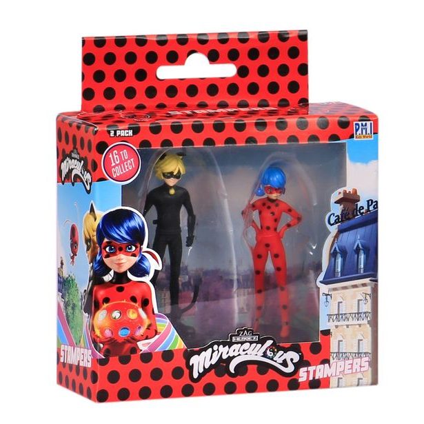 Miraculous: Beruška a černý kocour- razítka 2 ks figurka Ast.