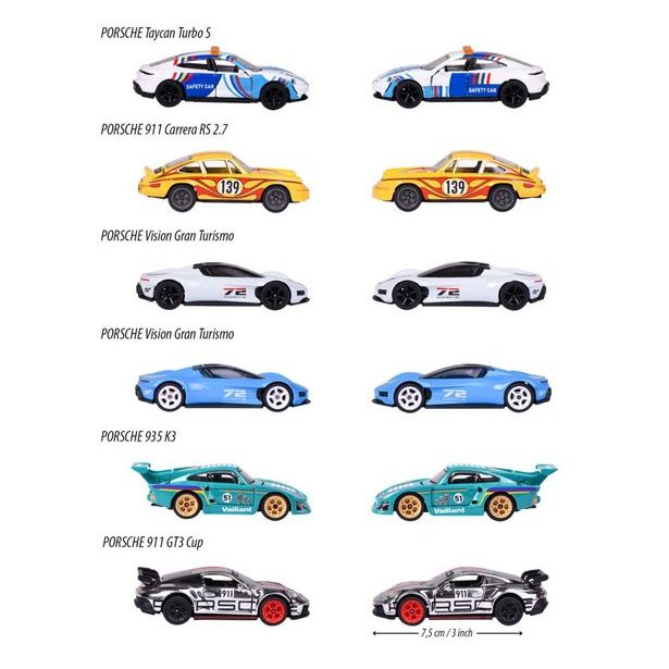 Autíčko Porsche Motorsport Deluxe, 6 druhů