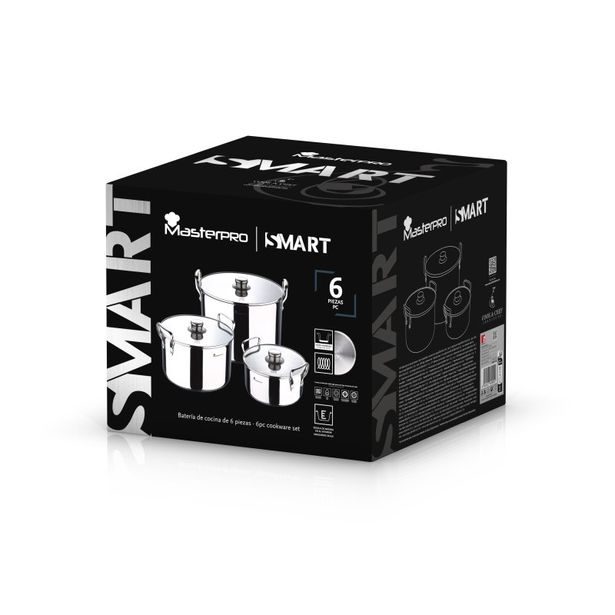 MASTERPRO Sada nádobí SMART 6 ks nerez BGMP-2145