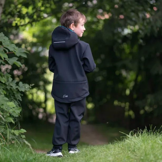 ESITO Dětská softshellová bunda DUO Turquoise - černá