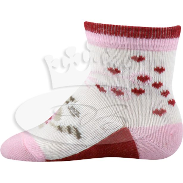 Klasické detské ponožky Lili - růžovo-bílá